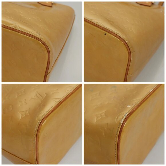 LOUIS VUITTON Monogram Vernis Houston Hand Bag Beige M91004 LV Auth 118288 - Picture 15 of 16